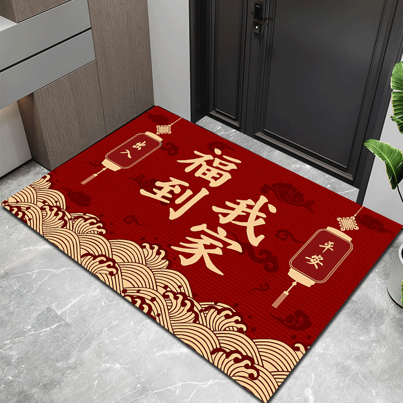 新款入户门地垫吸水防滑脚垫家用红色玄关门厅大门口可裁剪进门垫