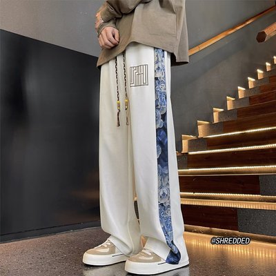 裤子男中国风潮男女卫裤夏季宽松休闲长裤港风潮牌直筒运动阔脚裤