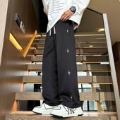 垂感宽松直筒拖地长裤 美式 阔腿裤 男士 子 复古高街学生休闲运动卫裤