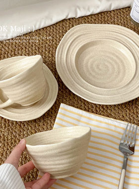 2025新款漂亮盘子高级感轻奢家用牛排西餐盘意面盘深盘陶瓷甜品盘