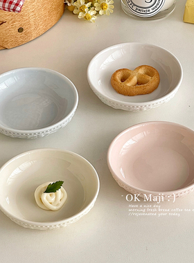 可爱碟蘸料小碗家用小吃碟精致骨碟迷你小碟4寸盘子陶瓷小酱料碟