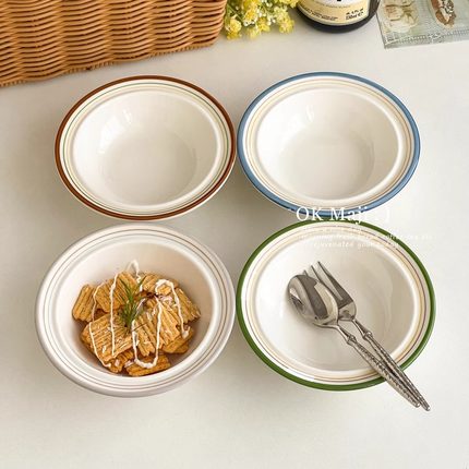 精致5寸小盘子瓷盘小菜碟仪式感陶瓷深盘子菜盘小碟子零食小吃碟