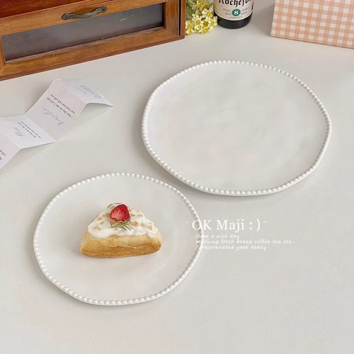 高级感法式陶瓷甜点蛋糕盘