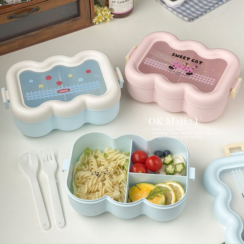 食品级2025上班族分格带盖饭盒