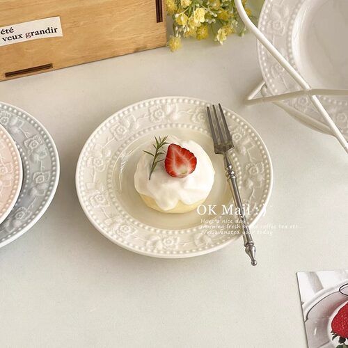 法式高级感精致陶瓷甜品盘