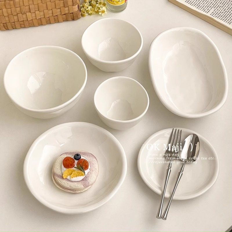 下午茶甜品盘精致高级感家用陶瓷纯白盘子复古法式仪式感早餐盘子,餐饮具,盘,淘宝优惠券,粉丝福利购,淘宝优惠卷