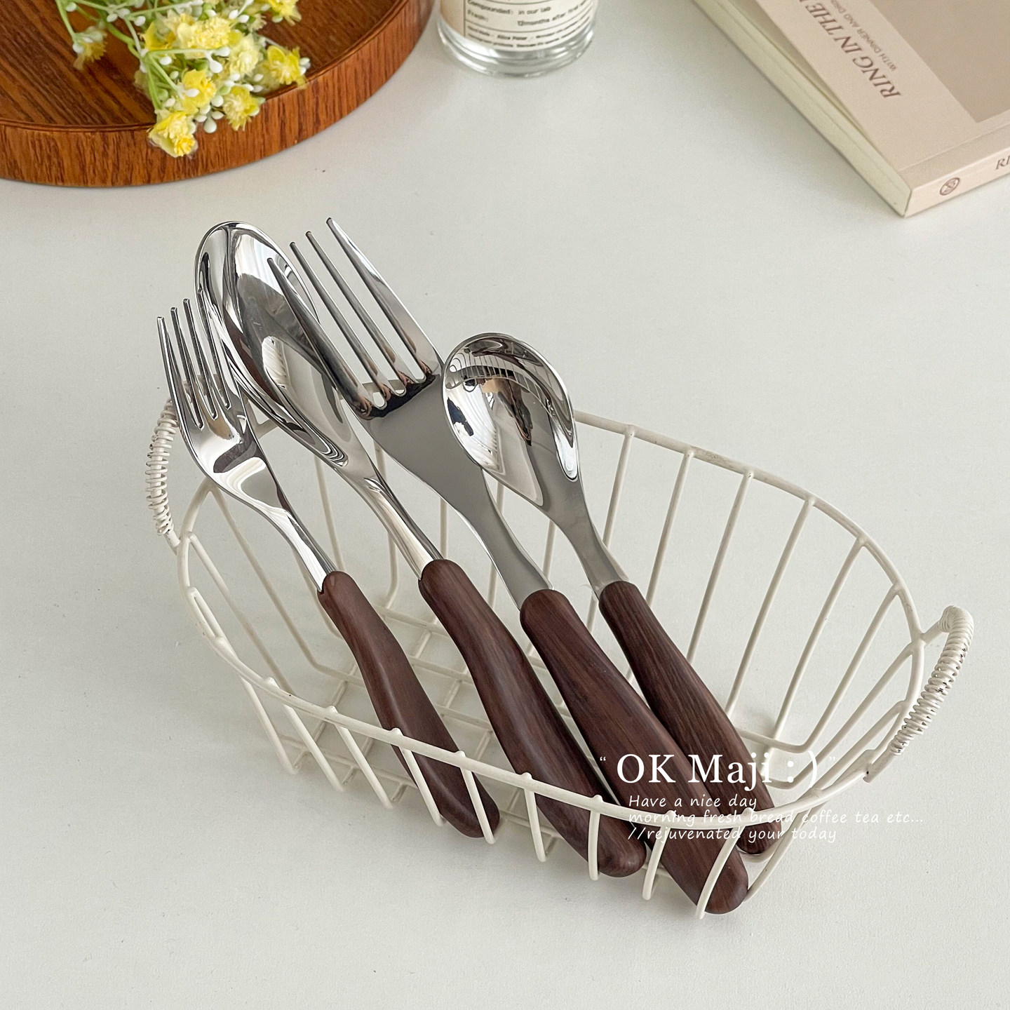 高档精致复古304不锈钢叉勺套装