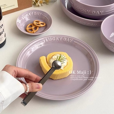 家用法式浮雕陶瓷盘子