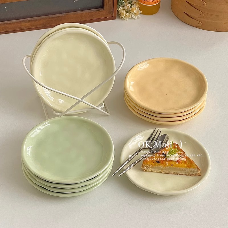 ins高颜值纯色6寸甜品蛋糕盘