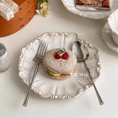 西餐盘子高级感陶瓷中古风