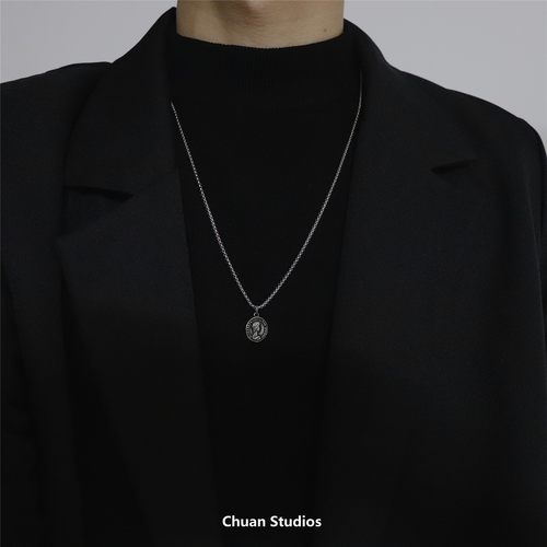 ins情侣吊坠项链女钛钢