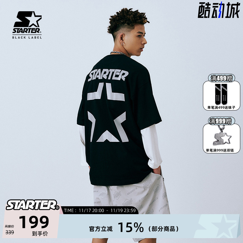 Starter男女同款简约经典3m短袖