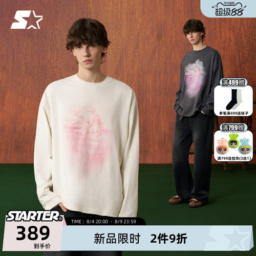 STARTER长袖T恤男女宽松纯棉百搭