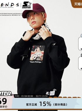 老友记联名卫衣STARTER菲比抱吉他套头卫衣圆领宽松休闲纯棉上衣