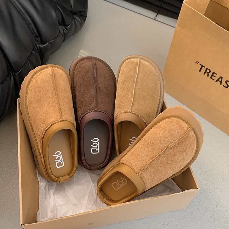 【梵芙娜】厚底一脚蹬懒人博肯鞋2025秋新款增高松糕底百搭女拖鞋