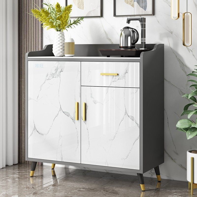 欧式岩板简约茶水柜厨房轻奢柜小橱柜餐厅饮水机办公室纯净水桶柜