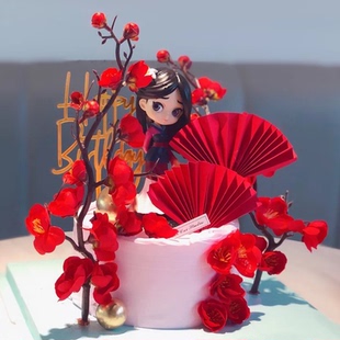 英雄赋花木兰生日蛋糕装饰摆件儿童主题甜品桌手办玩偶娃娃周边