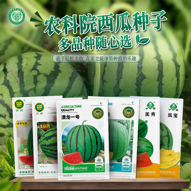 农科院西瓜种子甜王早佳8424麒麟瓜吊篮彩瓤小西瓜羊角蜜绿宝甜瓜