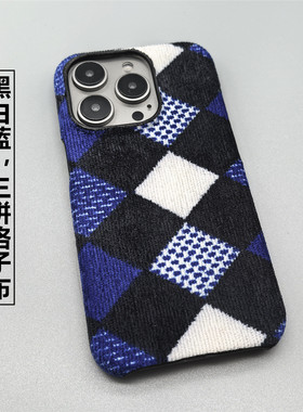 小猴子原创手作三拼格子灯芯绒布适用于真我GT5/GT6/GT7/GT8/pro手机壳男Neo7创意GTNeo6se/5防摔GT2探索小众