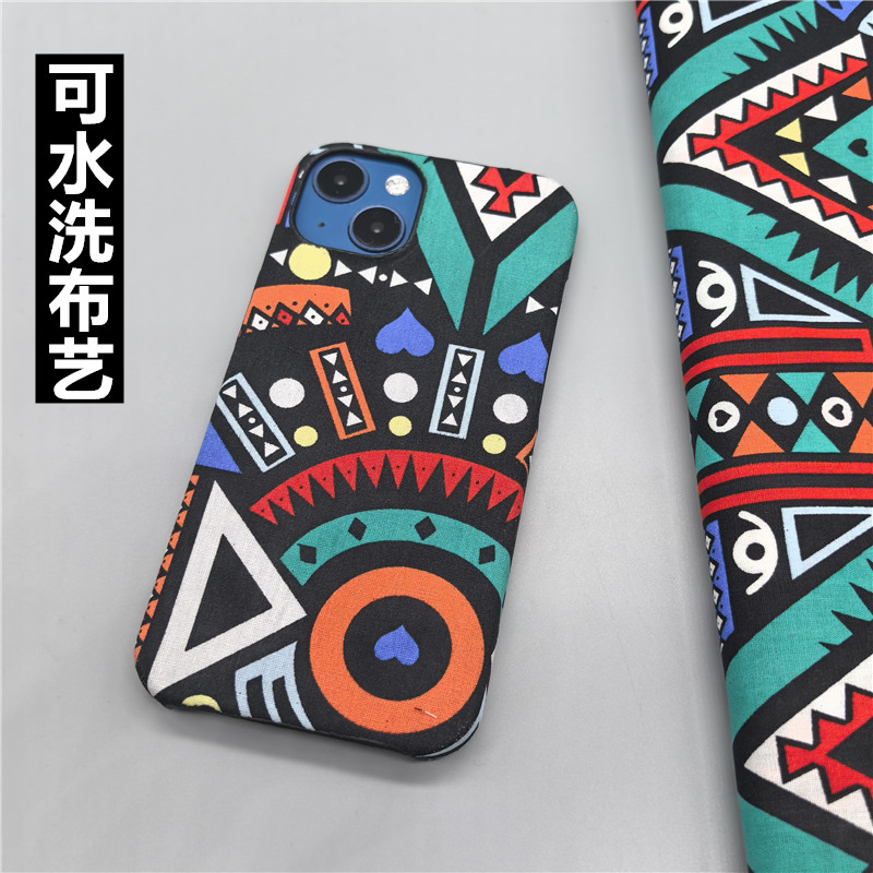 小猴子原创布艺部落花纹适用于华为mate60pro手机壳男女款Pura70/P60/P50/P40创意nova12/11/10/9/8/7保护套