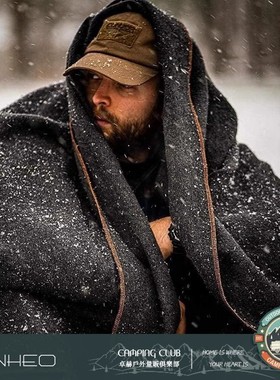 ZENHEO卓赫高毛含量羊毛毯户外露营野餐加厚保暖垫盖毯披肩可水洗