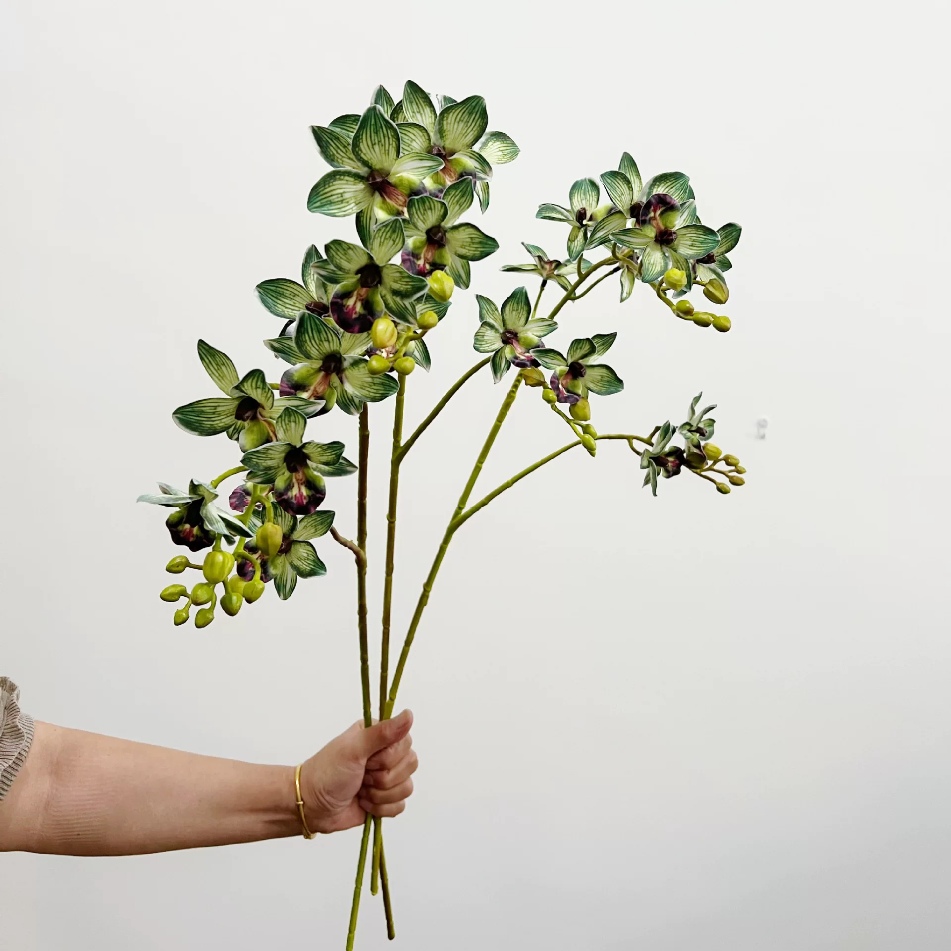 花饰界千鸟兰仿真花软胶假花石斛干花/花瓣/干花包/