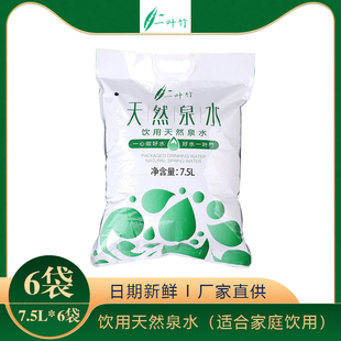 一叶竹饮用天然山泉水袋装 6袋新鲜母婴泡茶煲汤煮饭泉水 水7.5L
