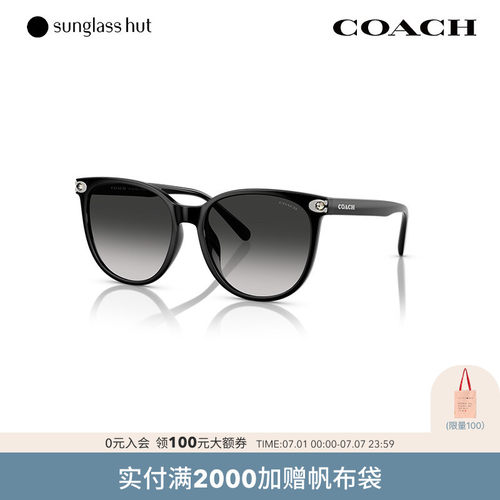 COACH/蔻驰防晒圆形百搭女墨镜