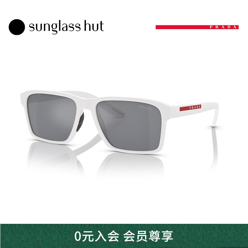 PRADA偏光矩形运动男太阳镜墨镜