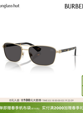 BURBERRY博柏利太阳镜男款墨镜方形时尚眼镜0BE3163