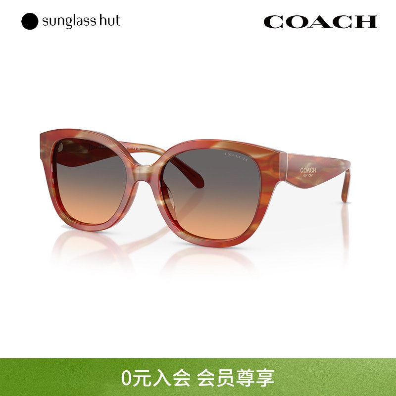 COACH/蔻驰太阳镜女渐变色墨镜方形眼镜0HC8438U