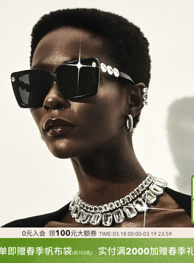 施华洛世奇防晒方形女性太阳镜