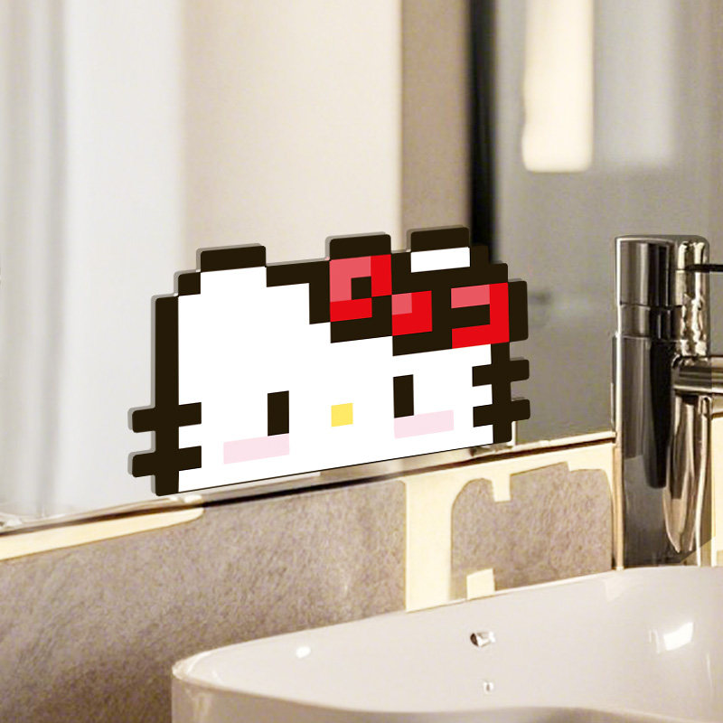 hellokitty镜子装饰贴纸卫生间镜面可爱贴画柜子遮丑补洞自粘贴