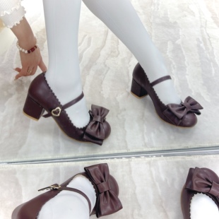 【中跟定金】古早小蛋糕2.0 梦中的小羊Lolita圆头百搭蝴蝶结单鞋