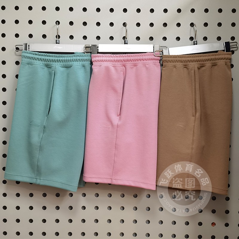 李宁男子柔软舒适短卫裤