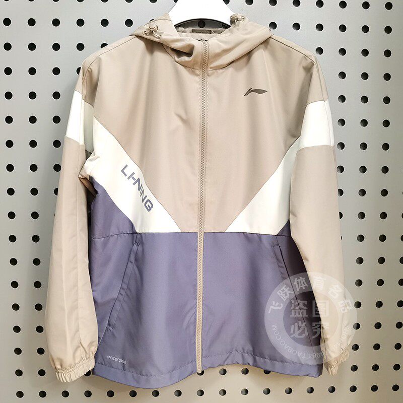 LI NING 남자 2023 봄 새로운 피트니스 방수 느슨한 통기성 후드 스포츠 윈드 브레이커 자켓 AFDT033