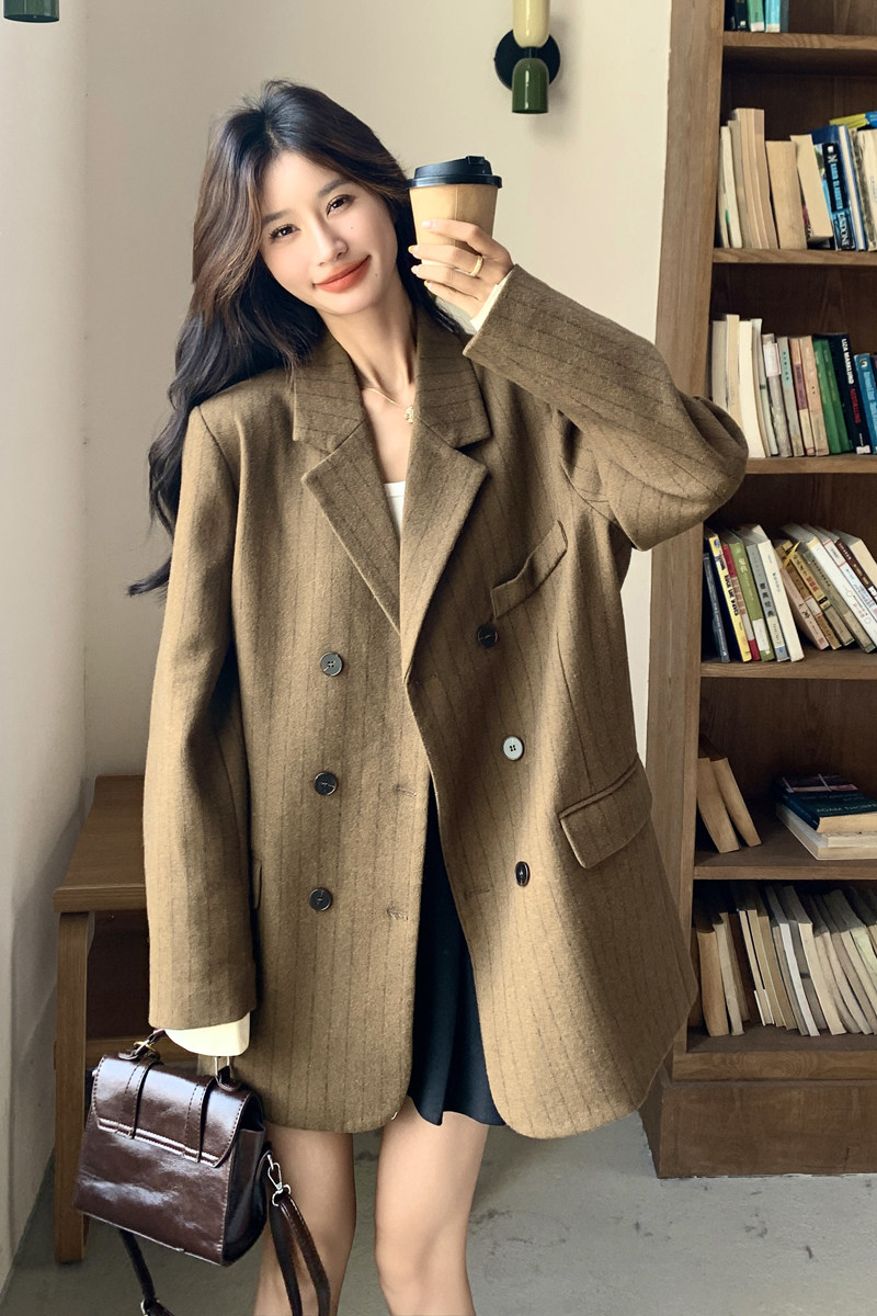【现货】条纹羊毛西装外套P180-K268,女装西装,浙宝128A