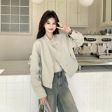 【现货】短款立领夹克外套P145-K238，女装短外套，浙宝128A