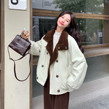 【现货】蛋白皮两面穿皮毛一体外套P225-K328，女装棉衣/棉服，浙宝128A