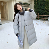 【现货】针织领拼接白鸭绒羽绒服P265-K388，女装羽绒服，浙宝128A