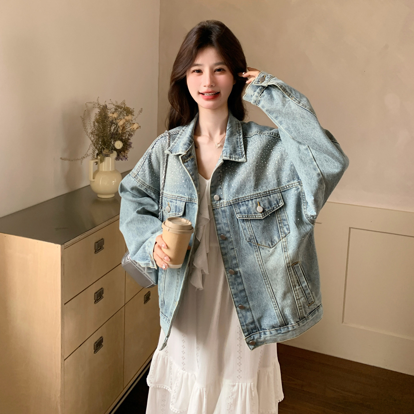 【现货】主推烫钻牛仔外套P155-K248,女装短外套,浙宝128A