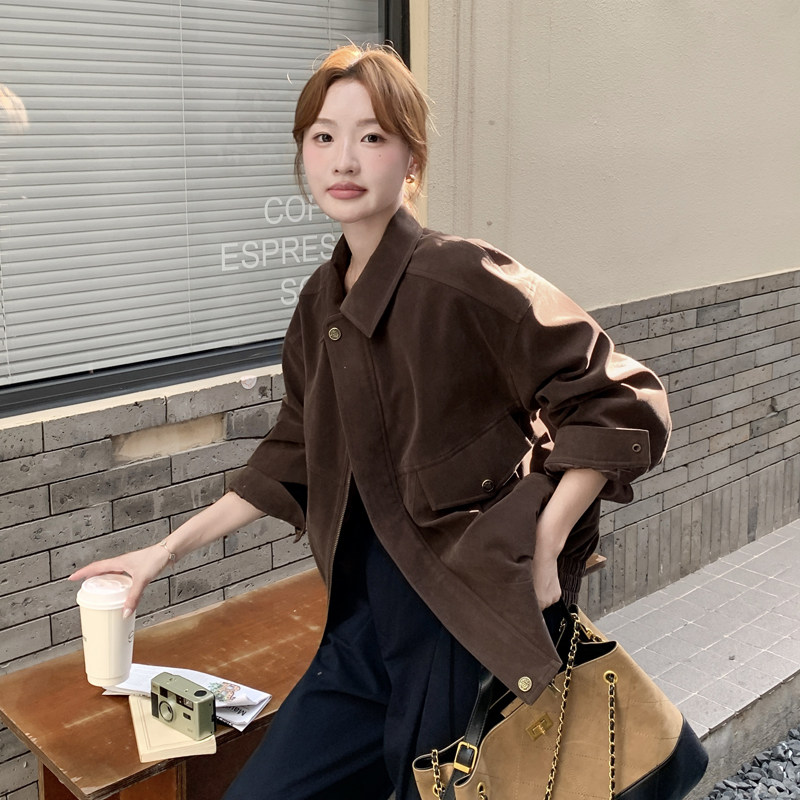 【现货】麂皮绒外套P160-K228,女装短外套,浙宝128A