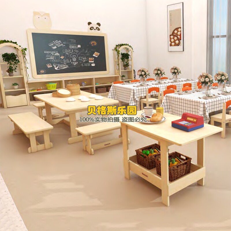 幼儿早教园儿童食育室厨艺工作台厨艺工作凳扮演过家家生活体验馆