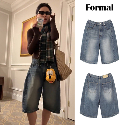 韩国正品Formal复古五分牛仔裤