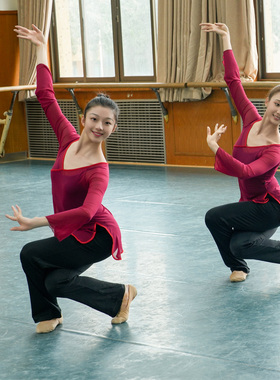 北舞同款专业古典舞纱衣古表21级原版身韵服飘逸长袖训练服女团服