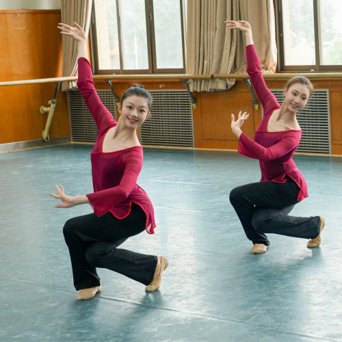 北舞古典舞徒手身韵基训练功纱衣