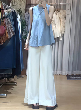 阔腿牛仔裤女大裤脚微喇拖地裤