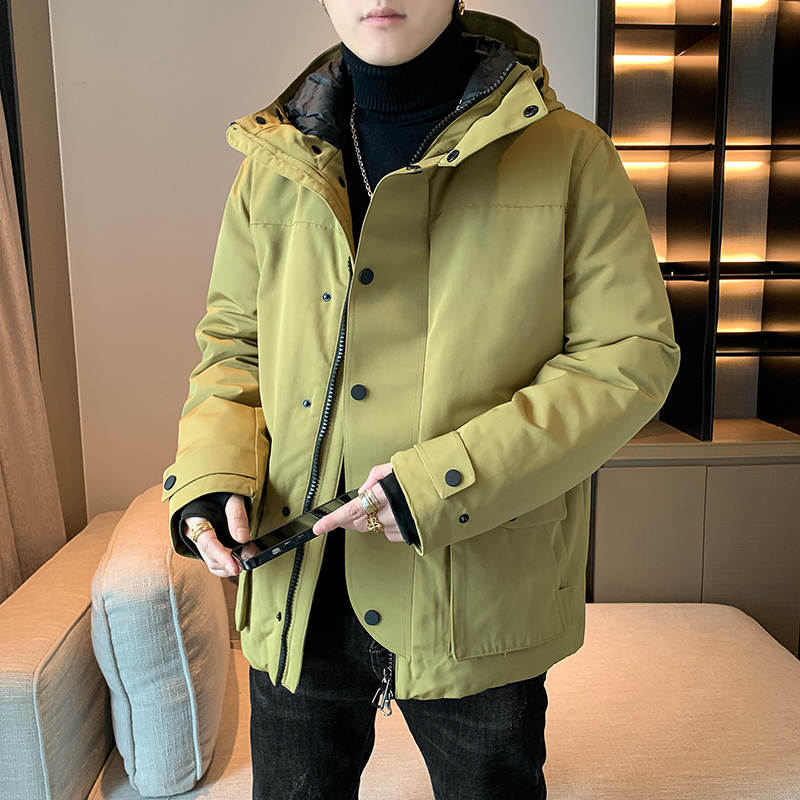 25年新款85绒带连帽中长款工装羽绒服XZ301D-1Y1219P188，男装羽绒服，电商A306