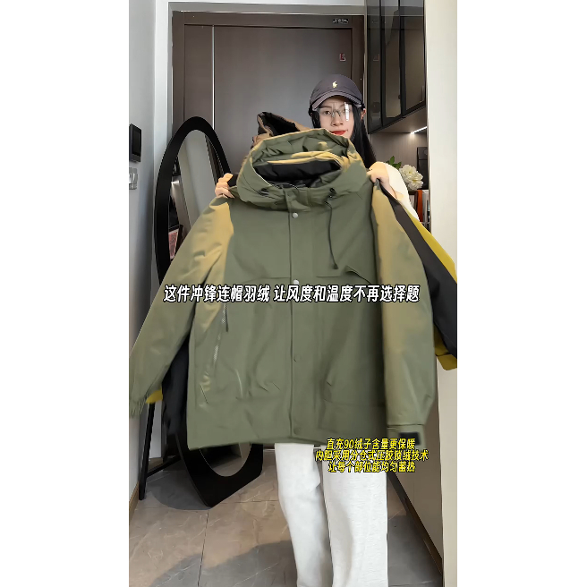 【真正羽绒】90绒带绳连帽厚款羽绒服LMY35128-P215，女装羽绒服，电商A306