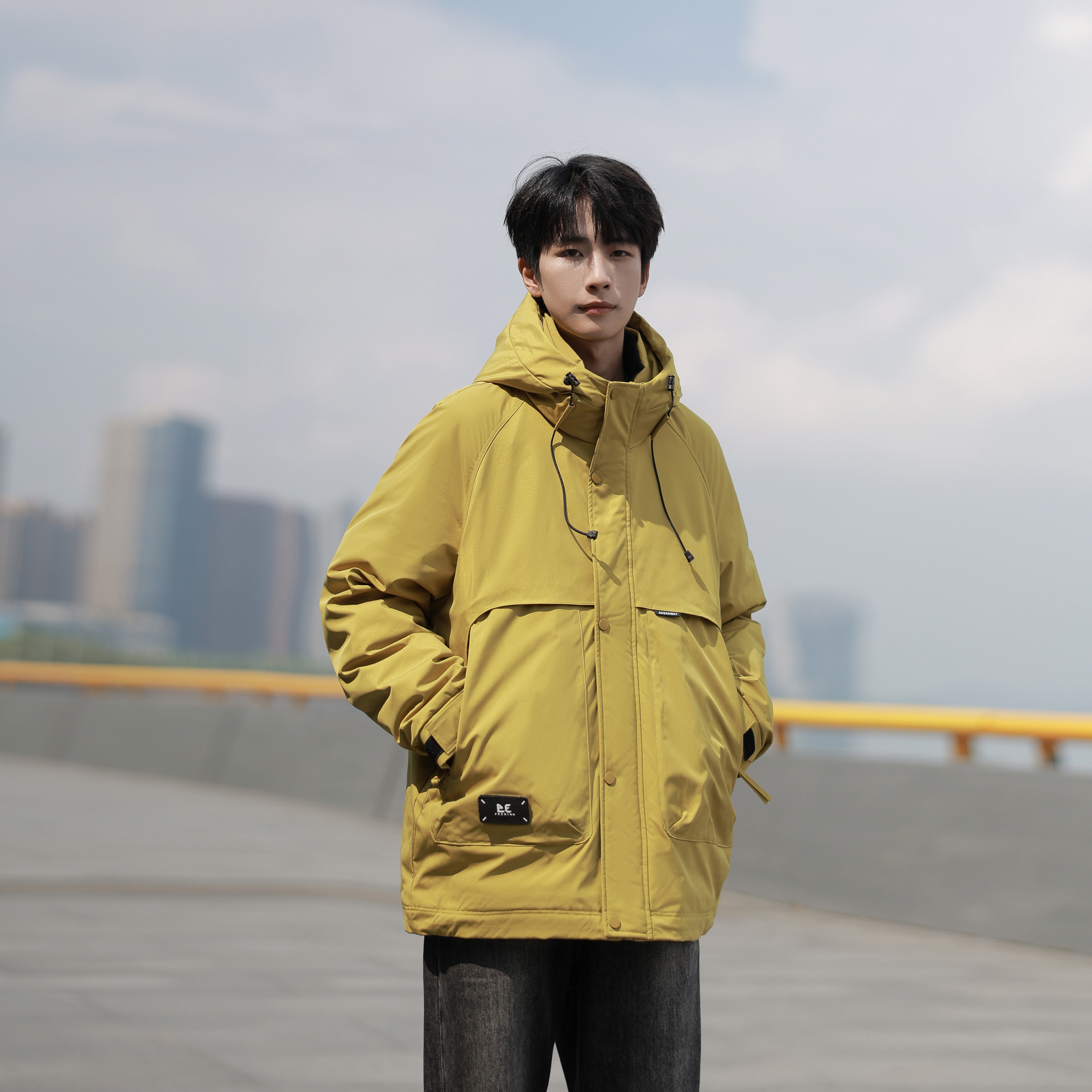 真正羽绒90绒带绳连帽厚款羽绒服LMY35128G-清仓P248可谈，男装羽绒服，电商A306